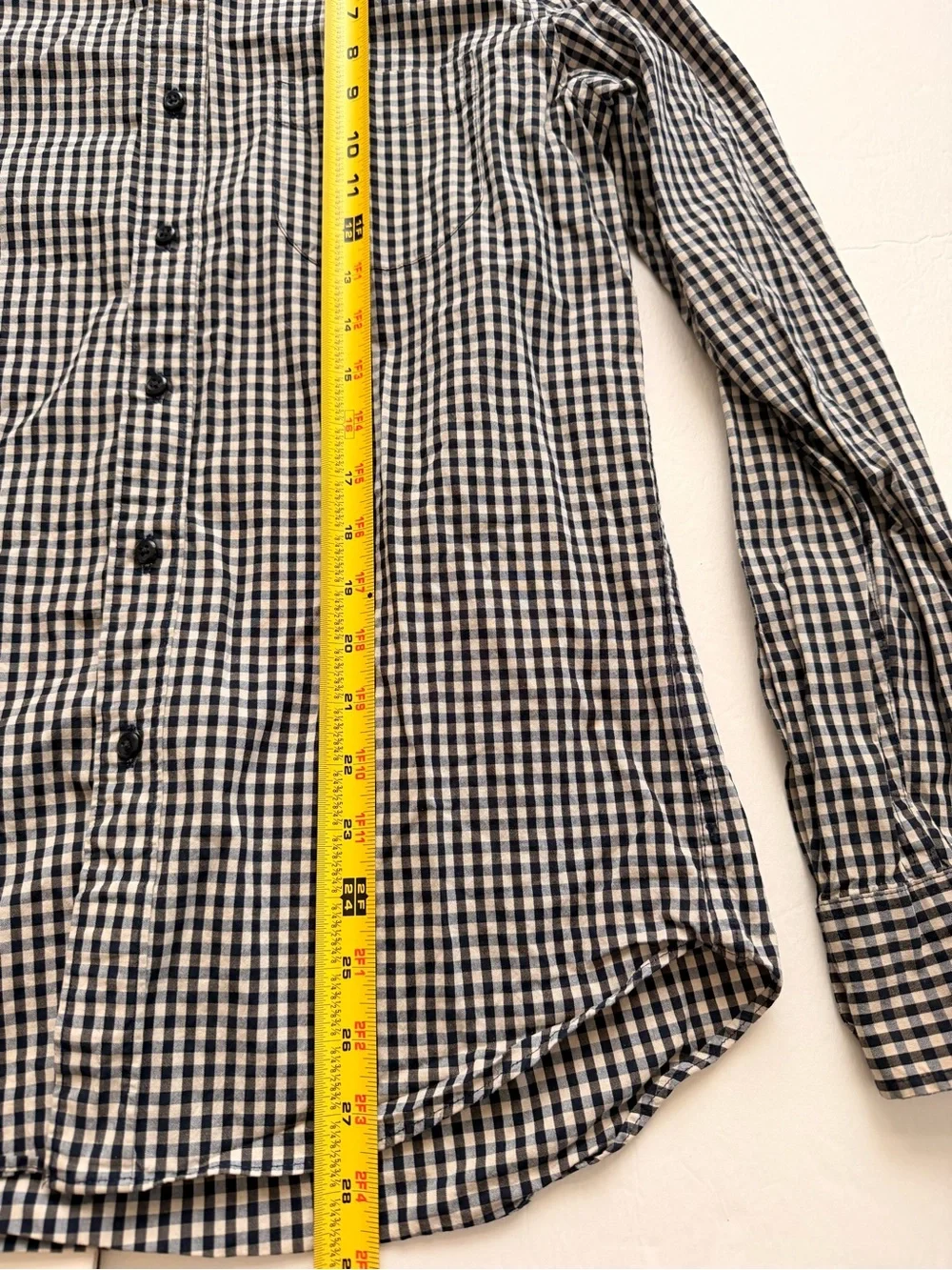 J.Crew Men’s Gingham Button Down Shirt Slim Stretch Medium Black/White Checkered